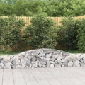 vidaXL, vidaXL Gabione mit Hochbogen 400x30x40/60 cm Verzinktes Eisen
