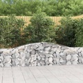 vidaXL, vidaXL Gabione mit Hochbogen 400x30x60/80 cm Verzinktes Eisen