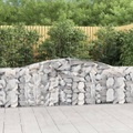 vidaXL, vidaXL Gabione mit Hochbogen 400x30x100/120 cm Verzinktes Eisen