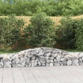 vidaXL, vidaXL Gabione mit Hochbogen 400x50x40/60 cm Verzinktes Eisen