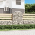 vidaXL, vidaXL Gabione mit Hochbogen 100x50x140/160 cm Verzinktes Eisen