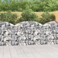 vidaXL, vidaXL Gabione mit Hochbogen 150x30x100/120 cm Verzinktes Eisen