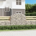 vidaXL, vidaXL Gabione mit Hochbogen 150x30x120/140 cm Verzinktes Eisen