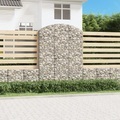 vidaXL, vidaXL Gabione mit Hochbogen 150x30x200/220 cm Verzinktes Eisen