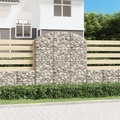 vidaXL, vidaXL Gabione mit Hochbogen 150x30x160/180 cm Verzinktes Eisen