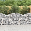 vidaXL, vidaXL Gabione mit Hochbogen 150x50x80/100 cm Verzinktes Eisen
