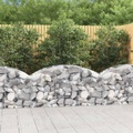 vidaXL, vidaXL Gabione mit Hochbogen 150x50x60/80 cm Verzinktes Eisen