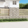 vidaXL, vidaXL Gabione mit Hochbogen 150x50x180/200 cm Verzinktes Eisen