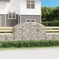 vidaXL, vidaXL Gabione mit Hochbogen 200x30x120/140 cm Verzinktes Eisen