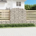 vidaXL, vidaXL Gabione mit Hochbogen 200x30x200/220 cm Verzinktes Eisen