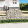 vidaXL, vidaXL Gabione mit Hochbogen 200x30x140/160 cm Verzinktes Eisen