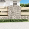 vidaXL, vidaXL Gabione mit Hochbogen 200x30x220/240 cm Verzinktes Eisen