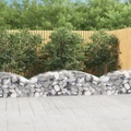 vidaXL, vidaXL Gabione mit Hochbogen 200x50x40/60 cm Verzinktes Eisen