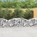 vidaXL, vidaXL Gabione mit Hochbogen 200x50x60/80 cm Verzinktes Eisen