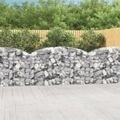 vidaXL, vidaXL Gabione mit Hochbogen 200x50x100/120 cm Verzinktes Eisen