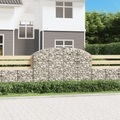 vidaXL, vidaXL Gabione mit Hochbogen 200x50x120/140 cm Verzinktes Eisen