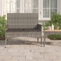 vidaXL, vidaXL Gartenbank 2-Sitzer mit Kissen Grau Poly Rattan