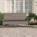 vidaXL, vidaXL Gartenbank 3-Sitzer mit Kissen Grau Poly Rattan