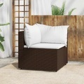 vidaXL, vidaXL Garten-Ecksofa mit Kissen Braun Poly Rattan