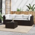 vidaXL, vidaXL 4-tlg. Garten-Lounge-Set mit Kissen Braun Poly Rattan