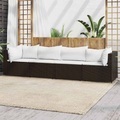 vidaXL, vidaXL 4-tlg. Garten-Lounge-Set mit Kissen Braun Poly Rattan