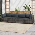 vidaXL, vidaXL 4-tlg. Garten-Lounge-Set mit Kissen Grau Poly Rattan