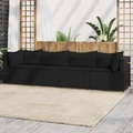 vidaXL, vidaXL 4-tlg. Garten-Lounge-Set mit Kissen Schwarz Poly Rattan