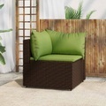 vidaXL, vidaXL Garten-Ecksofa mit Kissen Braun Poly Rattan