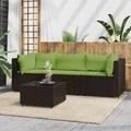 vidaXL, vidaXL 4-tlg. Garten-Lounge-Set mit Kissen Braun Poly Rattan