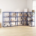vidaXL, vidaXL Regale mit 4 Böden 5 Stk. Blau Stahl & Holzwerkstoff
