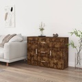 vidaXL, vidaXL Sideboard Räuchereiche 91x29,5x65 cm Holzwerkstoff
