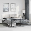 vidaXL, vidaXL Bettgestell mit Kopf- und Fußteil Metall Schwarz 183x213 cm