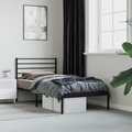 vidaXL, vidaXL Bettgestell mit Kopfteil Metall Schwarz 80x200 cm
