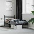 vidaXL, vidaXL Bettgestell mit Kopfteil Metall Schwarz 107x203 cm