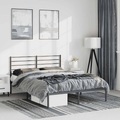 vidaXL, vidaXL Bettgestell mit Kopfteil Metall Schwarz 150x200 cm