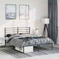 vidaXL, vidaXL Bettgestell mit Kopfteil Metall Schwarz 135x190 cm