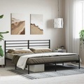 vidaXL, vidaXL Bettgestell mit Kopfteil Metall Schwarz 180x200 cm