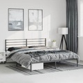 vidaXL, vidaXL Bettgestell mit Kopfteil Metall Schwarz 193x203 cm