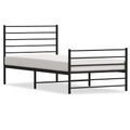 vidaXL, vidaXL Bettgestell mit Kopf- und Fußteil Metall Schwarz 107x203 cm