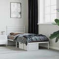 vidaXL, vidaXL Bettgestell mit Kopfteil Metall Weiß 80x200 cm