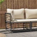 vidaXL, vidaXL Garten-Ecksofa mit Beige Kissen Poly Rattan