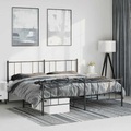 vidaXL, vidaXL Bettgestell mit Kopf- und Fußteil Metall Schwarz 183x213 cm