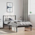 vidaXL, vidaXL Bettgestell mit Kopfteil Metall Schwarz 100x190 cm