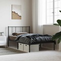 vidaXL, vidaXL Bettgestell mit Kopfteil Metall Schwarz 80x200 cm