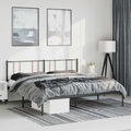 vidaXL, vidaXL Bettgestell mit Kopfteil Metall Schwarz 183x213 cm
