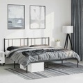 vidaXL, vidaXL Bettgestell mit Kopfteil Metall Schwarz 193x203 cm