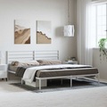 vidaXL, vidaXL Bettgestell mit Kopfteil Metall Weiß 183x213 cm