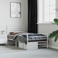 vidaXL, vidaXL Bettgestell mit Kopf- und Fußteil Metall Weiß 90x190 cm