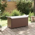 vidaXL, vidaXL Gartenbank mit Kissen Braun 116x46x57 cm Poly Rattan