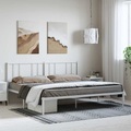 vidaXL, vidaXL Bettgestell mit Kopfteil Metall Weiß 183x213 cm
